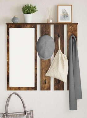 VidaXL Wandgemonteerde kapstok met plank Gerookt eiken 84 x 10 x 80 cm
