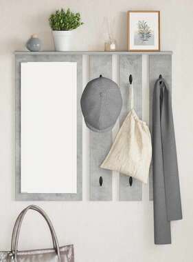 VidaXL Wandgemonteerde kapstok Betongrijs 84 x 10 x 80 cm Bewerkt hout