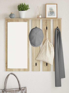 VidaXL Wandgemonteerde kapstok met plank Sonoma eiken 84 x 10 x 80 cm