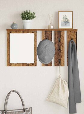 VidaXL Wandgemonteerde kapstok Oud hout 85 x 10 x 45 cm Bewerkt hout