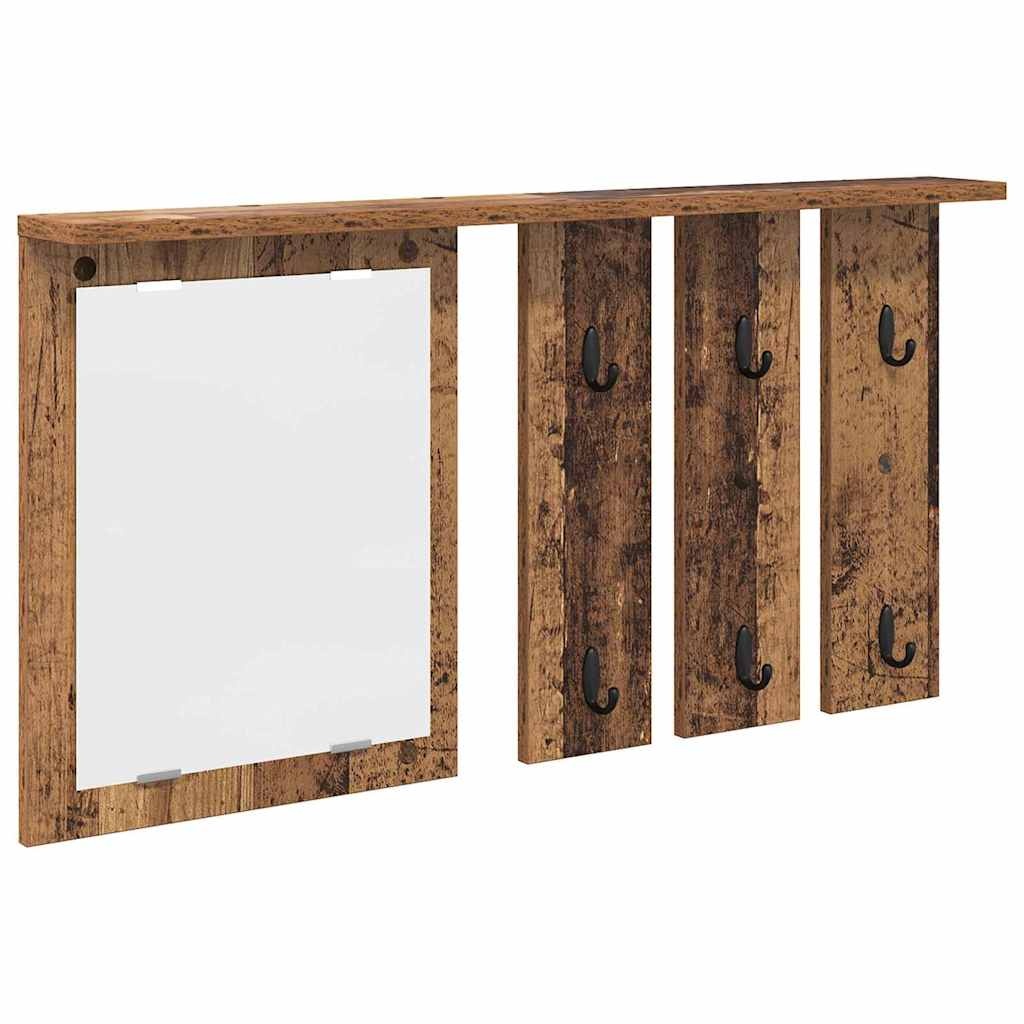 VidaXL Wandgemonteerde kapstok Oud hout 85 x 10 x 45 cm Bewerkt hout