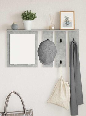 VidaXL Wandgemonteerde kapstok Betongrijs 85 x 10 x 45 cm Bewerkt hout