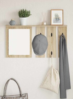 VidaXL Wandgemonteerde kapstok met plank Sonoma eiken 85 x 10 x 45 cm