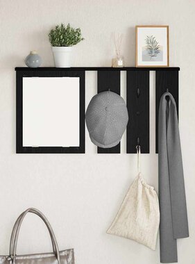 VidaXL Wandgemonteerde kapstok met plank Zwart eiken 85 x 10 x 45 cm
