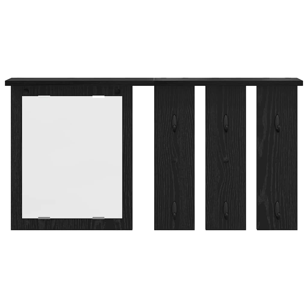 VidaXL Wandgemonteerde kapstok met plank Zwart eiken 85 x 10 x 45 cm