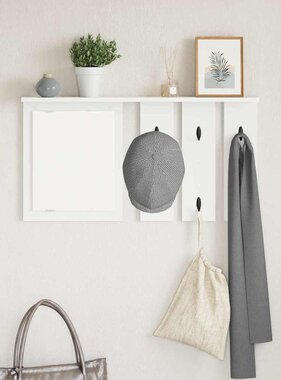 VidaXL Wandgemonteerde kapstok Wit 85 x 10 x 45 cm Bewerkt hout