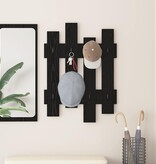 VidaXL Wandgemonteerde kapstok Zwart eiken 60 x 3 x 82 cm Bewerkt hout