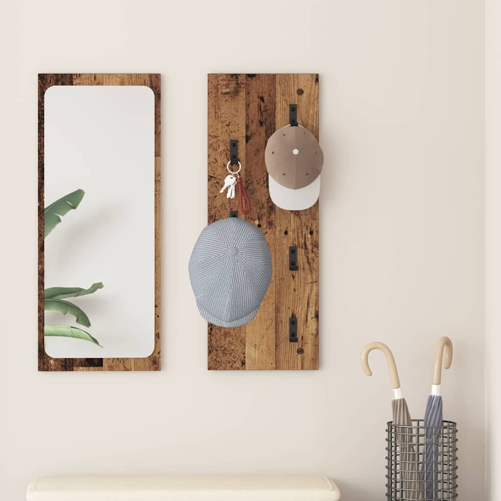 VidaXL Wandgemonteerde kapstok Oud hout 30 x 1.5 x 80 cm Bewerkt hout