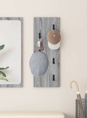 VidaXL Wandgemonteerde kapstok Grijs sonoma 30 x 1.5 x 80 cm