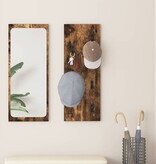 VidaXL Wandgemonteerde kapstok Gerookt eiken 30 x 1.5 x 80 cm