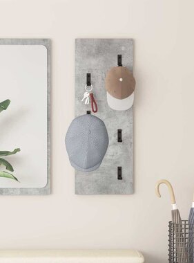 VidaXL Wandgemonteerde kapstok Betongrijs 30 x 1.5 x 80 cm