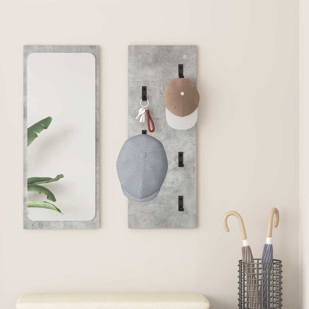 VidaXL Wandgemonteerde kapstok Betongrijs 30 x 1.5 x 80 cm