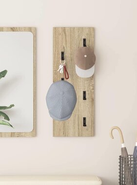 VidaXL Wandgemonteerde kapstok Sonoma eiken 30 x 1.5 x 80 cm