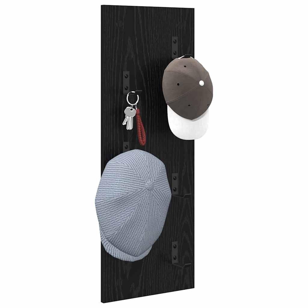 VidaXL Wandgemonteerde kapstok Zwart eiken 30 x 1.5 x 80 cm
