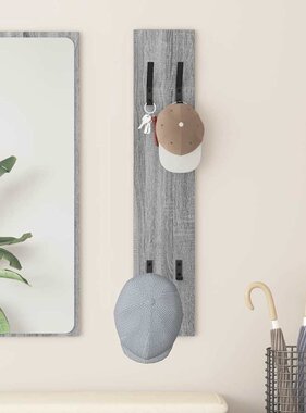 VidaXL Wandgemonteerde kapstok Grijs sonoma 20 x 1,5 x 100 cm
