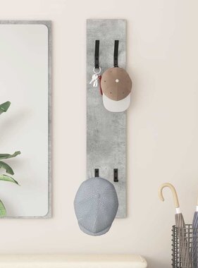 VidaXL Wandgemonteerde kapstok met opslag Betongrijs 20 x 1,5 x 100 cm