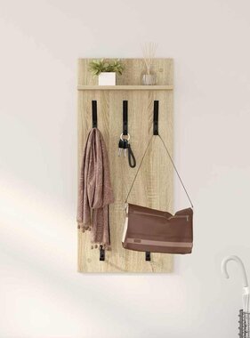 VidaXL Wandgemonteerde kapstok met plank Sonoma eiken 90 x 40 x 10 cm