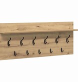 VidaXL Wandgemonteerde kapstok artisanaal eikenkleurig Bewerkt hout