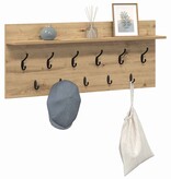 VidaXL Wandgemonteerde kapstok artisanaal eikenkleurig Bewerkt hout