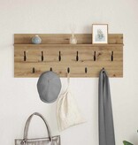 VidaXL Wandgemonteerde kapstok artisanaal eikenkleurig Bewerkt hout