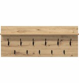 VidaXL Wandgemonteerde kapstok artisanaal eikenkleurig Bewerkt hout