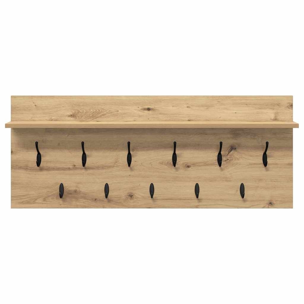 VidaXL Wandgemonteerde kapstok artisanaal eikenkleurig Bewerkt hout