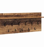 VidaXL Wandgemonteerde kapstok met plank Oud hout Bewerkt hout