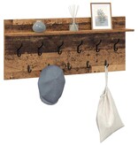 VidaXL Wandgemonteerde kapstok met plank Oud hout Bewerkt hout
