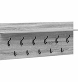 VidaXL Wandgemonteerde kapstok met plank Grijs sonoma Bewerkt hout