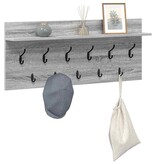 VidaXL Wandgemonteerde kapstok met plank Grijs sonoma Bewerkt hout