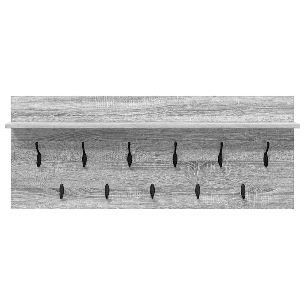 VidaXL Wandgemonteerde kapstok met plank Grijs sonoma Bewerkt hout