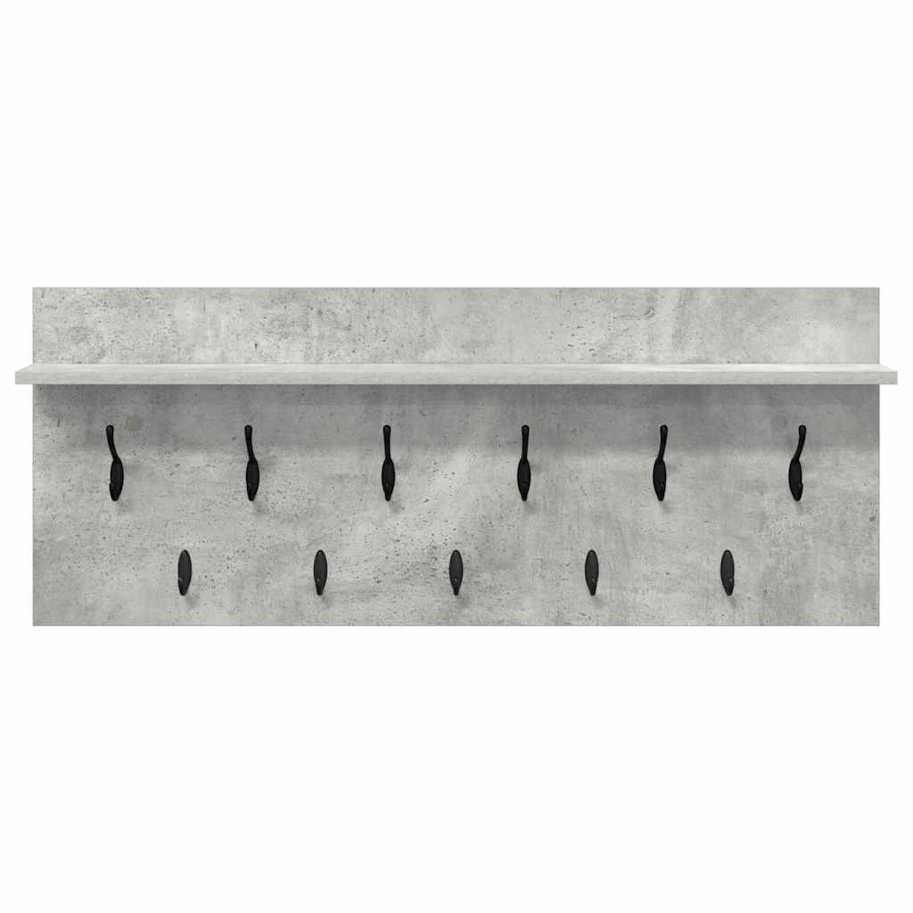VidaXL Wandgemonteerde kapstok met plank Betongrijs Bewerkt hout