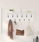 VidaXL Wandgemonteerde kapstok met plank met opslag Wit Bewerkt hout