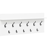 VidaXL Wandgemonteerde kapstok met plank met opslag Wit Bewerkt hout