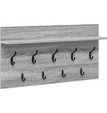 VidaXL Wandgemonteerde kapstok met plank Grijs sonoma 80 x 40 x 12 cm