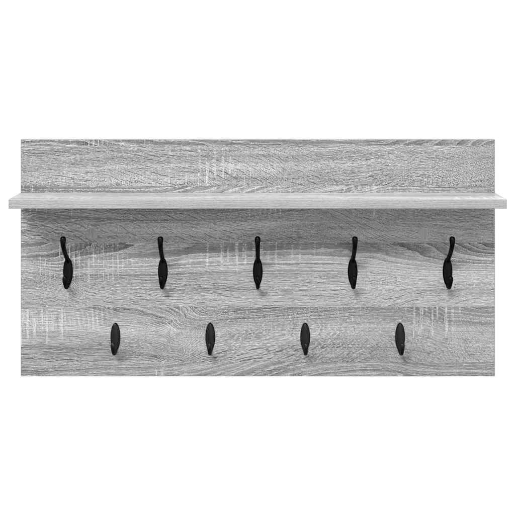 VidaXL Wandgemonteerde kapstok met plank Grijs sonoma 80 x 40 x 12 cm
