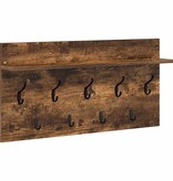 VidaXL Wandgemonteerde kapstok met plank Gerookt eiken 80 x 40 x 12 cm