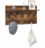 VidaXL Wandgemonteerde kapstok met plank Gerookt eiken 80 x 40 x 12 cm