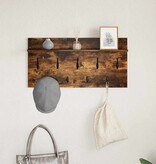 VidaXL Wandgemonteerde kapstok met plank Gerookt eiken 80 x 40 x 12 cm