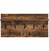 VidaXL Wandgemonteerde kapstok met plank Gerookt eiken 80 x 40 x 12 cm