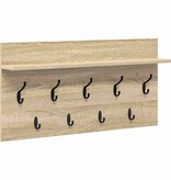VidaXL Wandgemonteerde kapstok met plank Sonoma eiken 80 x 40 x 12 cm