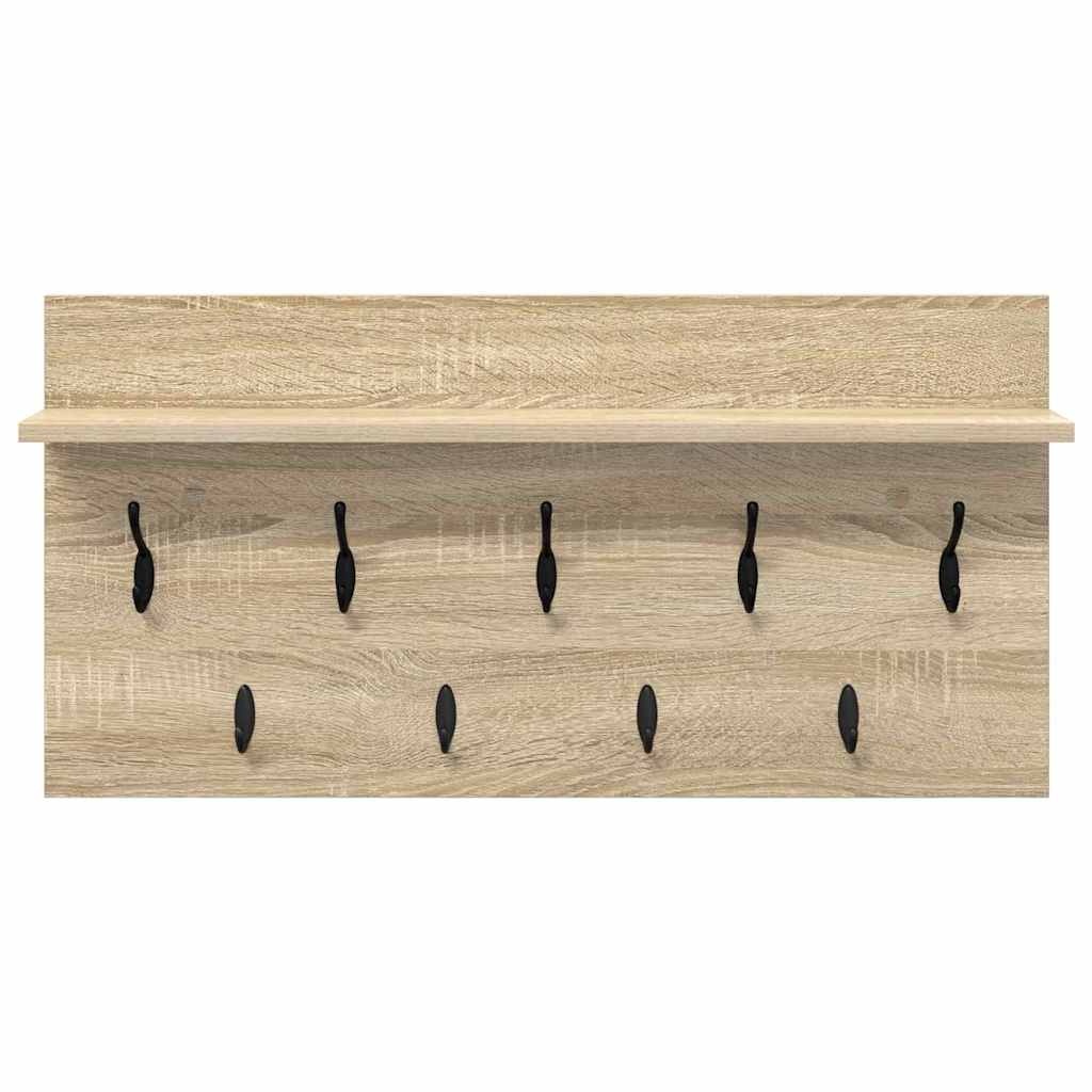 VidaXL Wandgemonteerde kapstok met plank Sonoma eiken 80 x 40 x 12 cm