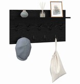 VidaXL Wandgemonteerde kapstok met plank Zwart eiken 80 x 40 x 12 cm
