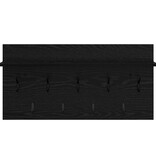 VidaXL Wandgemonteerde kapstok met plank Zwart eiken 80 x 40 x 12 cm