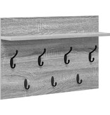 VidaXL Wandgemonteerde kapstok met plank Grijs sonoma 60 x 40 x 12 cm