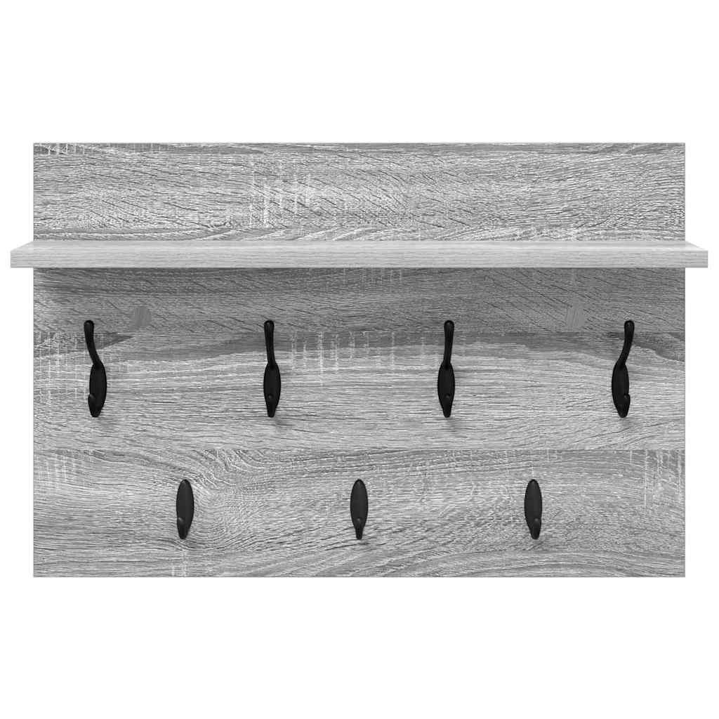 VidaXL Wandgemonteerde kapstok met plank Grijs sonoma 60 x 40 x 12 cm