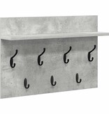 VidaXL Wandgemonteerde kapstok Betongrijs 60 x 40 x 12 cm Bewerkt hout