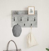 VidaXL Wandgemonteerde kapstok Betongrijs 60 x 40 x 12 cm Bewerkt hout