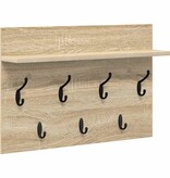 VidaXL Wandgemonteerde kapstok met plank Sonoma eiken 60 x 40 x 12 cm
