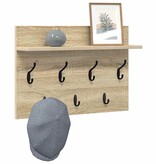 VidaXL Wandgemonteerde kapstok met plank Sonoma eiken 60 x 40 x 12 cm